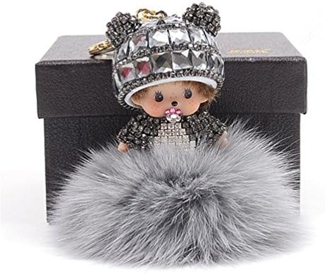 Blanche Lynn Monster Pattern Keychain Lovely for Bag/car/celphone Hanging Accessories Key Jewelry Key Buckle (Gray)