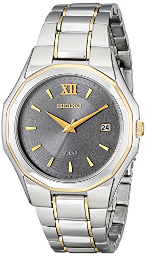 Seiko Men's SNE166 Classic Solar-Powered Two-Tone Stainless Steel Watch with Link Bracelet