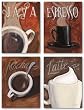 Latte-Mocha-Espresso Roast-Java Columbia Set by Darrin Hoover 8"x10" Art Print Poster