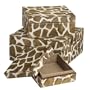 Lazy Susan Nested Faux Pony Giraffe Print Boxes, 10 x 4.5-Inches, Set of 3