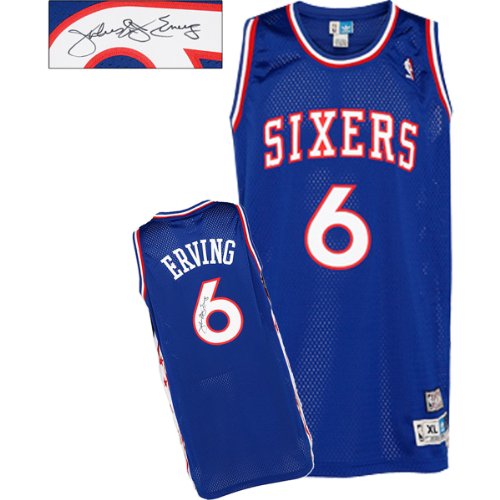 Mounted Memories Philadlephia 76Ers Julius Erving Autographed Swingman Jersey