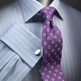 Charles Tyrwhitt Sky and Green Satin Stripe Black Label Tailored Dress Shirt (Single Cuff)