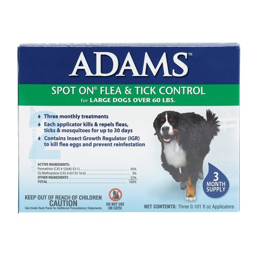 Adams Spot On Flea & Tick Control for Large Dogs Over 60 Lbs. Adams Spot On Flea & Tick Control for Large Dogs Over 60 Lbs.