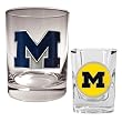 Michigan Wolverines NCAA Rocks Glass And Shot Glass Set by Great American Products