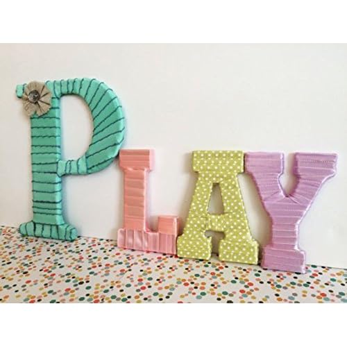 Childrens Playroom Wall Decor Girls Room Decorative Letter Set by Tightly Wound Designs