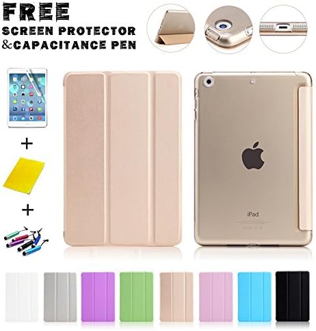 Super Slim&amp;Simple Triple-folding Smart Case for iPad mini1/iPad mini2/iPad mini3 (Champagne Gold)