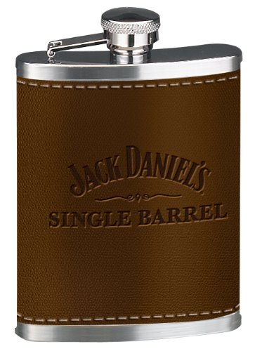 Jack Daniel s Licensed Barware Single Barrel Leather Flask