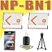 Two NPBN1 Lithium Ion Replacement Batteries for Sony Cybershot DSCWX5 DSCWX9 Digital Cameras DavisMAX Bundle