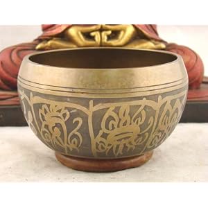 Tibetan 8 Lucky Symbols Meditation Peace Singing Bowl