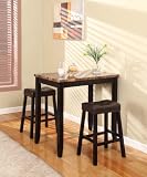 3 Pc Artificial Marble Top Pub Set