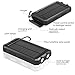 LANIAKEA Solar Charger 10000 mAh, Solar Power Bank with 2 LED Flashlight Dual USB Port Solar Panel Charger Portable for Outdoor Backup for iPhone, iPad, iPod, Cell Phone, Tablet, Camera, Black