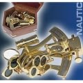 Nautic Sextant aus MESSING 12,5cm + Massivholzbox Modell ELECSA 9050