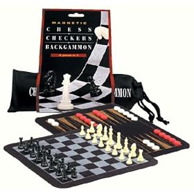 Family Games Mini Magnetic Travel Chess Checkers Backgammon