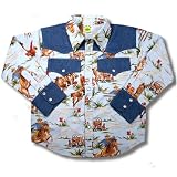 Baby and Toddlers ROWDY Denim Accent Cowboy Shirt by Frogs Frills and Daffodils