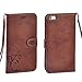 Cornmi design for iPhone 5 Case, Premium Vintage Flip Wallet Leather Magnetic Closure Cover Skin for iPhone 5S with Card Slots, Cash Compartment and Wrist Strap (Brown)