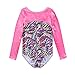 Girls Spliced Painted pattern Shinning Gymnastic Long sleeve Leotard 5-14 Years