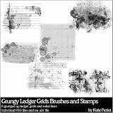 Photoshop Brushes - Grungy Ledger Grids Brushes and Stamps
