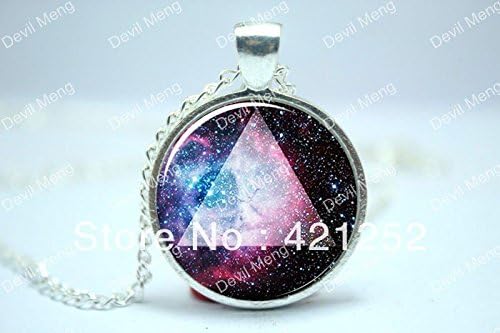 Pretty Lee 2015 Fashion Galaxy Triangle Necklace Hipster Nebula Jewelry Universe Pendant Glass Cabochon Necklace Christmas gift