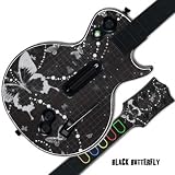 Skin Decal Cover for GUITAR HERO 3 III PS3 Xbox 360 Les Paul - Black Butterfly