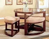 5pcs Contemporary Round Dining Table with 4 Chairs Set