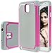 Galaxy Note 3 Case,MANDYCOWRY Solid Shockproof Stylish Design Dual Layer Protection Defender Anti-Scratch Anti-Slip Cover(Gray/Rose)