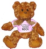 Australian Terriers Plush Teddy Bear with PINK T-Shirt