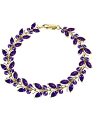 14k Gold Butterfly Bracelet with Genuine Amethysts