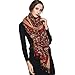 DANA XU 100% Pure Wool Women Winter Large Scarf Pashmina (Black) (Red)