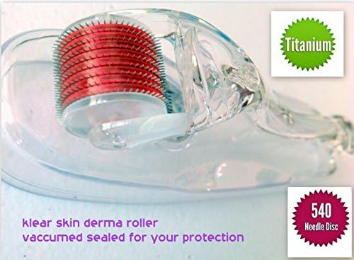 Derma Roller Micro Needle - Klear Skin Plus FREE Travel Protective Case - Made From High Quality Titanium Micro Needle Roller-540 Needles- 1.0mm Needle Length-Best Skin DermaRoller for Body and Face-Ultimate Therapy for Removal of Stretch Marks, Wrinkles, Scars, Large Pores, Eyes Pouches-Increases Collagen Levels, While Reducing Cellulite. Incredible benefits Micro Needle Technology 1.0 mm Derma 540 works well with skin lotions skin serums and skin creams to make skin look younger