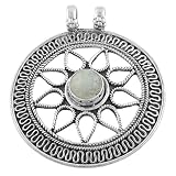 0.45 Ct. Moonstone 925 Sterling Silver Flower Pendant