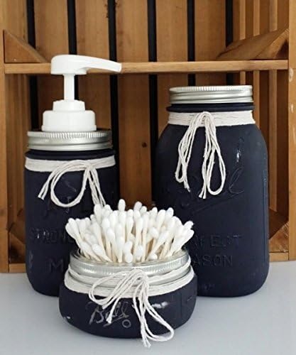 Bathroom accessories, Blue mason jar bathroom set
