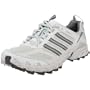 adidas Women's Kanadia TR Leather Running Shoe,White Chalk/Black Silver/Green,9.5 M