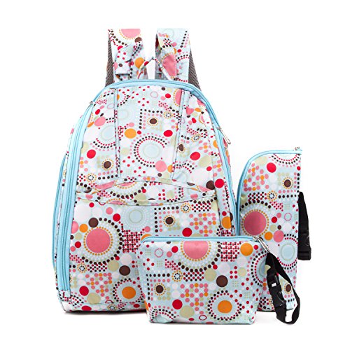 Fashion Smart Organizer System Antibacterial Baby Diaper Bags /Mommy Nappy Backpack With Bottle Bag and Purse,Blue