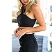 AutumnFall Women Strappy Crop Tank Tops Bustier Cutout Padded Bra Cami (S, Black)