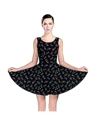 Polyester/Spandex General Print Stretchy Feathers Skater Dress 