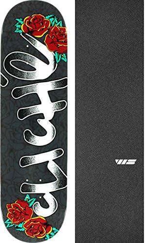 Cliche Skateboards Handwritten Tattoo Skateboard Deck - 8.37" x 31.8" with Jessup Die-Cut Grip Tape - Bundle of 2 items