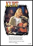 Kurt Cobain 'Dumb' Lyrics Nirvana Unplugged Mtv Art Framed Poster Print - 24