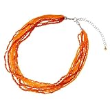 Fire Red Everyday Classic Multistrand Beaded Collar Necklace