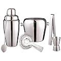 Cocktailmixer Set aus Edelstahl Barset 6-tlg. Shaker Zange Sieb Eisw�rfeleimer Messbecher