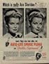 Which is really Ann Sheridan? Score yourself 10% if you picked the girl at the right as the real Ann Sheridan, beautiful and talented actress soon to be seen in Warner Bros.' thrilling new hit "SILVER RIVER," At left is Miss Peggy O'Connor of Washington, D.C., who looks so much like Miss Sheridan that a restaurant recently spot-lighted the table where she was sitting. ..... 1948 Auto-Lite Spark Plugs Ad, A4900A.