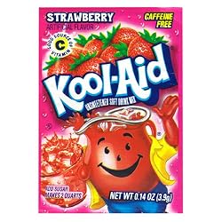 Kool-Aid Strawberry Unsweetened Soft Drink Mix, 0.14-Ounce Packets (Pack of 96)