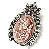 November Birthstone Brown Beauty Cameo Brooches And Pins Vintage