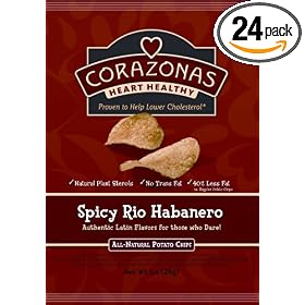 CORAZONAS Heart Healthy Snacks Spicy Rio Habanero, 1 Ounce Bags (Pack of 24)