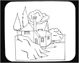Mouse Pad with England, black and white, dwelling, picture, scenery, construction, Europe, United Kingdom, home, architecture, house
