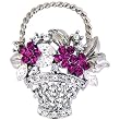 Basket Of Flowers Pin Brooch