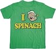 Popeye I Love Spinach Green T-shirt Tee