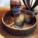 ROUND RATTAN DRINKS TRAY