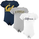Nike Cal Golden Bears Infant Navy Blue, White & Ash 3-pack Romper Set