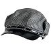HERRINGBONE NEWSBOY GATSBY CABBY DRIVER CAP HAT * BLACK * Small / Medium