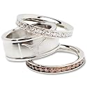 University of Texas Logo Crystal Stacked Ring Set